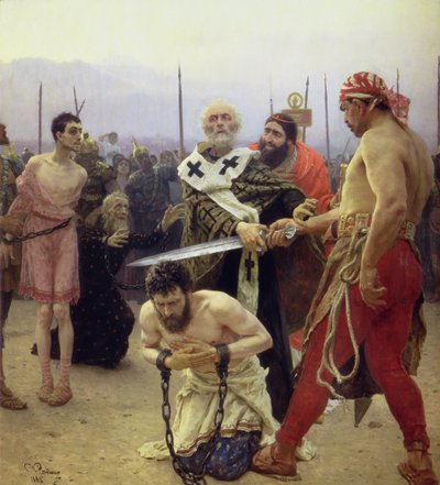 St Nicholas levererar tre orättvist fördömda män från döden av Ilya Efimovich Repin