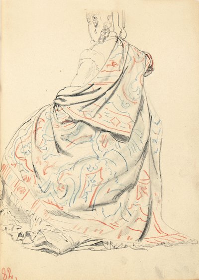 Studie för "A Parisian Cafe": A Seated Woman