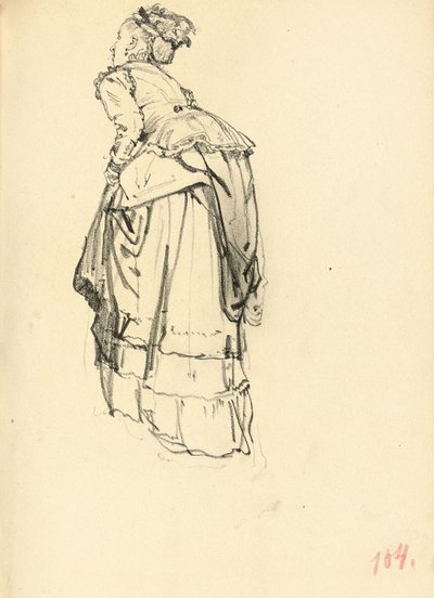 Kvinna i klänning bakifrån, ca. 1872-1875 av Ilya Efimovich Repin