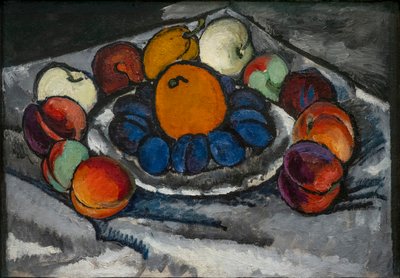 Fortfarande liv. Frukt i ett fat av Ilya Ivanovich Mashkov