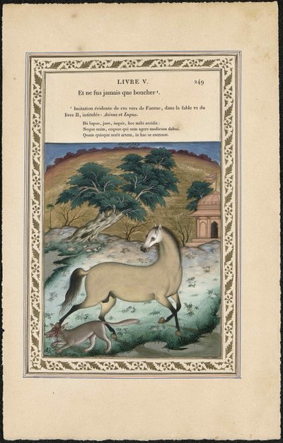 Hästen och vargen Hästen och vargen, 1837-1839. av Imam Bakhsh Lahori