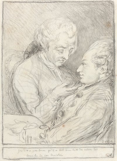 Porträtt av konstnären med hans yngre bror, Augustin Saint-Aubin av Imitator of Gabriel Jacques de Saint Aubin