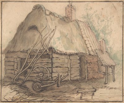 En gårdsbyggnad, sent 1500-mitten av 1600-talet. av In the manner of Abraham Bloemaert.