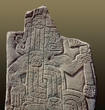 Inkacivilisation: relief som representerar en krigare (sten) av Incan