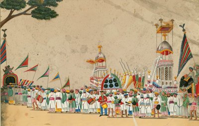 Festivalprocession, ca. 1800 av Indian Art