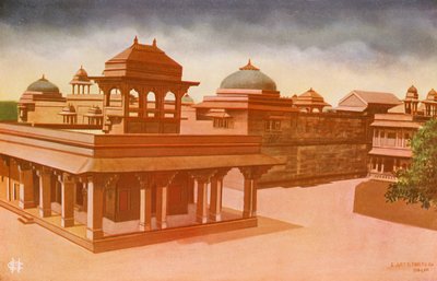 Agra: Kejsarinnan Jodhbais och Bibi Mariams palats (färgfoto) av Indian photographer