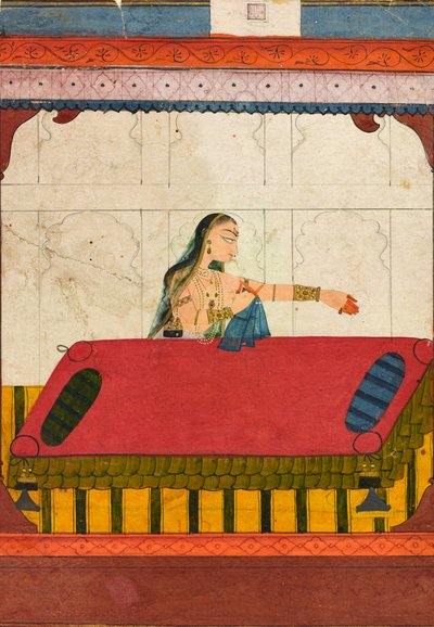 En övergiven älskare, fragment från en Rasamanjari, c.1710 av Indian School