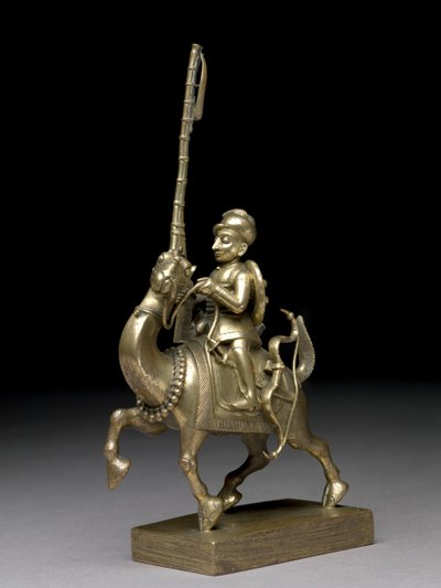 En tändsticksman som rider på en kamel, Vizagapatam, ca 1795 (mässing) av Indian School