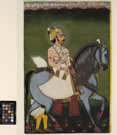 En thakur av Jhilai till häst av Indian School