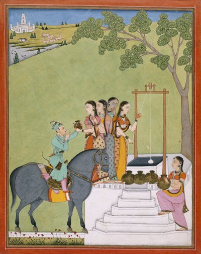 Lägg till Or.3846 En prins vid en brunn, ca 1780 (akvarell på papper) av Indian School