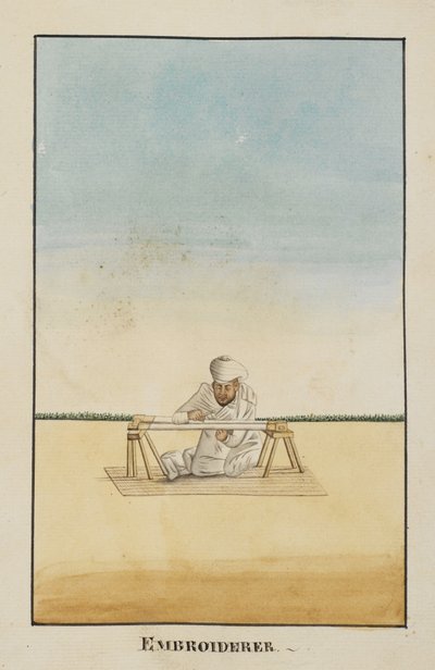 Lägg till Or 2716, Broderare sittande vid sin ram av Indian School