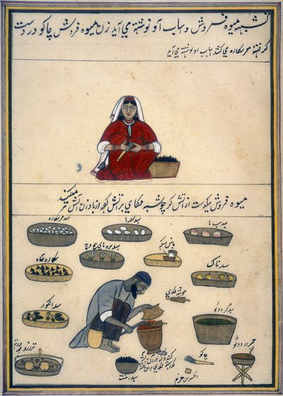 "Album of Kashmiri Trades", ca 1860 (akvarell på papper) av Indian School