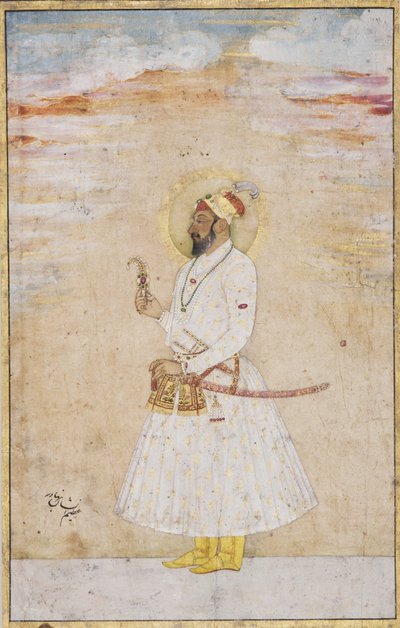 Azim us Shan Bahadur, ca 1720 (ogenomskinlig wc & guld på papper) av Indian School