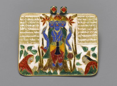Brahma-hänge, sent 1700-tal (champleve-emalj på guld) (se även 267520 för baksidan) av Indian School
