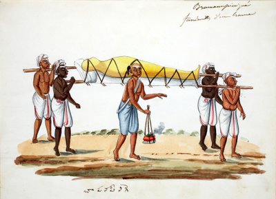 Brahman begravningståg (wc på papper) av Indian School