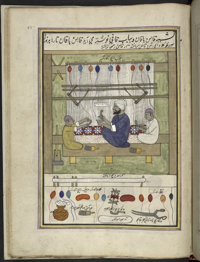 mattmakare,  86 teckningar inbundna i en volym som visar yrken och yrken i Kashmir, hantverkare visas i arbete med sina redskap och utrustning,  Av en Kashmir-konstnär, troligen i Srinagar, ca 1850-60 (gouache på papper) av Indian School