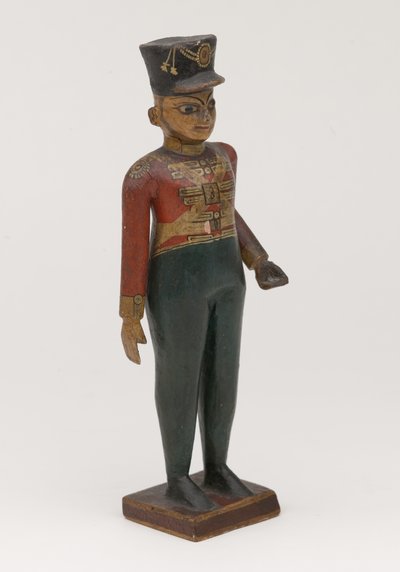 Snidad träfigur av en brittisk officer från 3:e Madras av Indian School