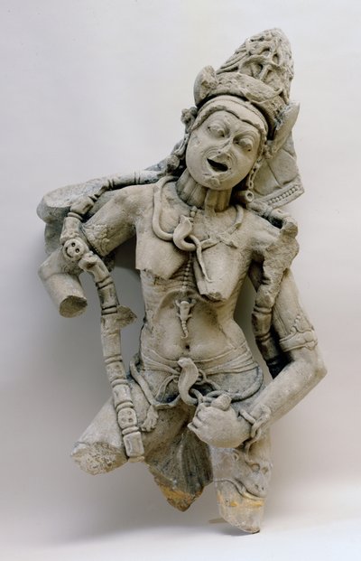 Chamunda, Hinglajgarh Culture, 1000 AD (Sandsten) av Indian School
