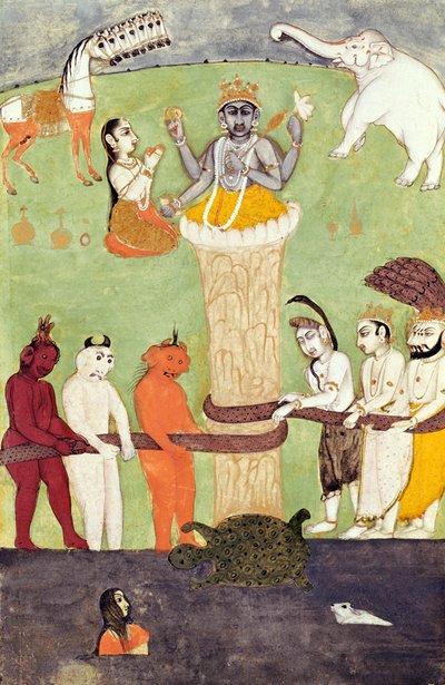 Kärnande av Mjölkhavet, 1400-1600-talet av Indian School