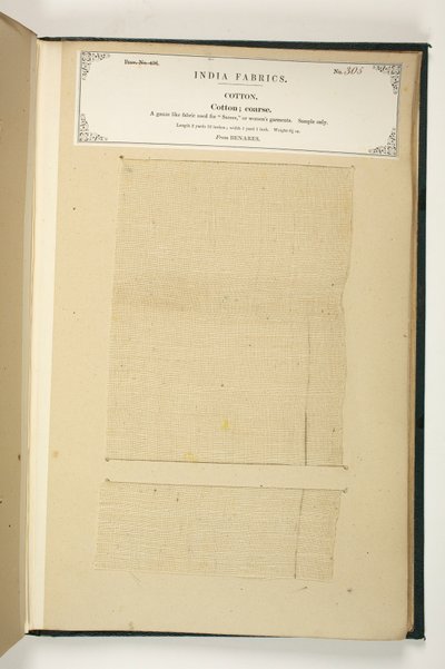 Coarse Cotton, Benares, från The Collection of the Textile Manufacturers of India, av John Forbes Watson, publicerad 1866 av Indian School