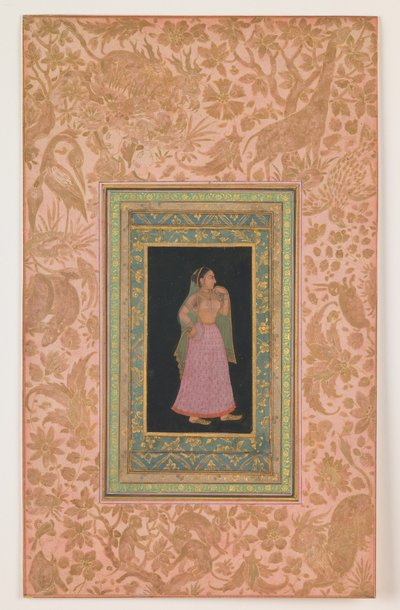 Hovdam, Mughal-dynastin, Aurangzebs regeringstid, ca 1660-1700 (bläck  akvarell på papper) av Indian School