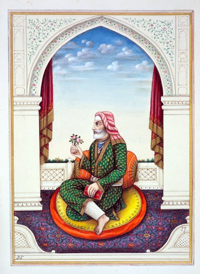 Dewan Sawan Mal (Multanwala), från The Kingdom of the Punjab, its Rulers and Chiefs, volym II, en volym med 30 akvarellstudier av en oidentifierad indisk konstnär, ca 1840 (wc på papper) av Indian School