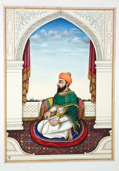 Fakir Syad Aziz-o-Deen, från The Kingdom of the Punjab, its Rulers and Chiefs, volym I, en volym med 27 akvarellstudier av en oidentifierad indisk konstnär, ca 1840 (wc på papper) av Indian School