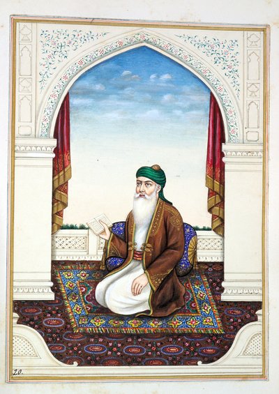 Fakir Syad Nur-o-Deen, från The Kingdom of the Punjab, its Rulers and Chiefs, volym I, en volym med 27 akvarellstudier av en oidentifierad indisk konstnär, ca 1840 (wc på papper) av Indian School