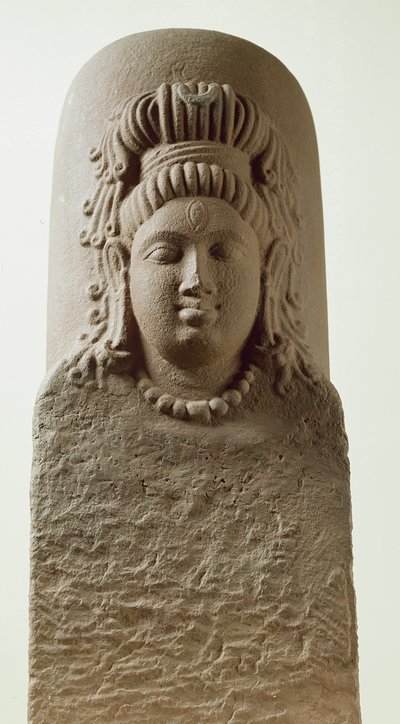 Figur av Ekmukha Shiva-Linga från templet i Khoh (sandsten) av Indian School
