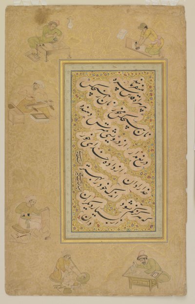 Folio från Jahangir-albumet, Mughal, c.1610 av Indian School