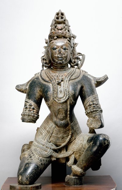Garuda, från Mandla Fort, Madhya Pradesh, 1200 AD (svart sten) av Indian School