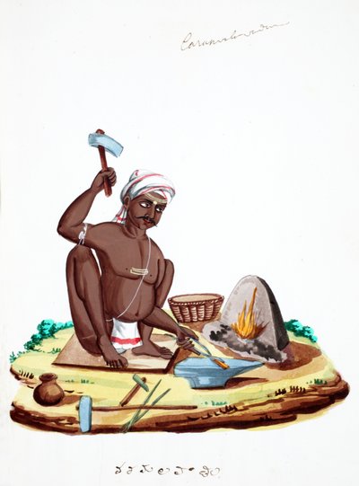 Guldsmed (wc på papper) av Indian School