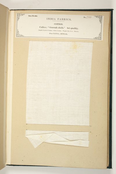 Gurrah Cloth, Patna, Bengal, från The Collection of the Textile Manufacturers of India, av John Forbes Watson, publicerad 1866 av Indian School