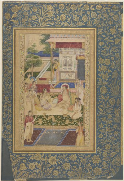 Jahangir och prins Khurram underhölls av Nur Jahan, ca 1640-50 av Indian School