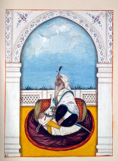 Jemadar Khushyal Singh, från The Kingdom of the Punjab, its Rulers and Chiefs, volym II, en volym med 30 akvarellstudier av en oidentifierad indisk konstnär, ca 1840 (wc på papper) av Indian School