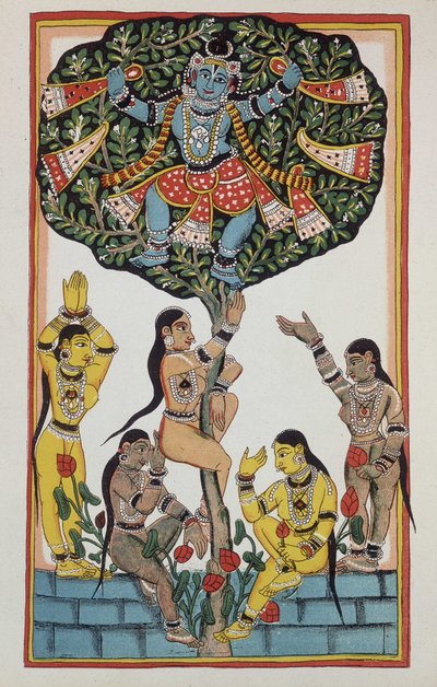 Krishna och 5 gudinnor av Indian School