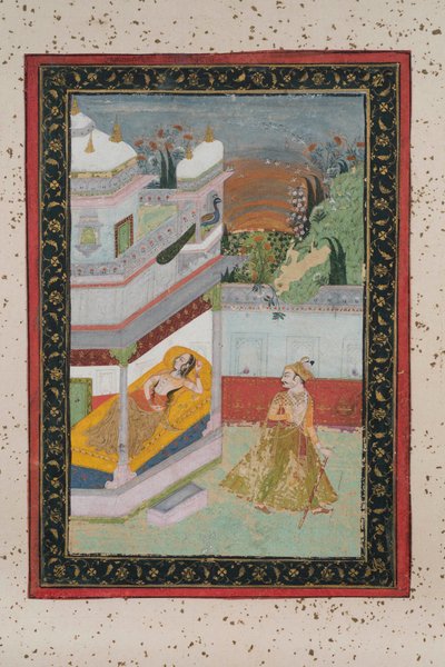 Lalit Ragnini, ca 1790 (gouache på papper, guldutsmyckning) av Indian School
