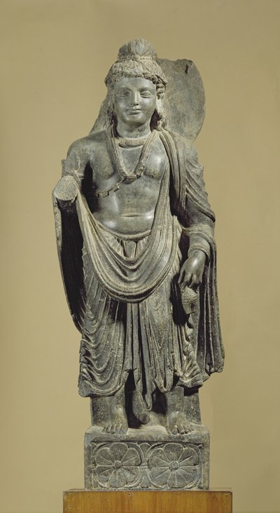 Maitreya, Gandhara (grå skiffer) av Indian School