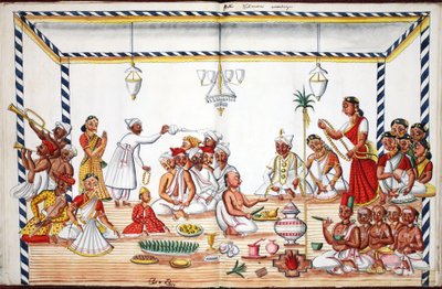 Vigselceremoni (wc på papper) (se även 908420) av Indian School