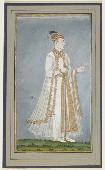 Muhammad-Quli Qutbshah, Albumfolio med målning, c.1900 av Indian School
