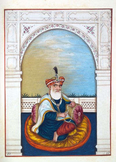 Nawab Sarfaraz Khan (Multani), från The Kingdom of the Punjab, its Rulers and Chiefs, volym II, en volym med 30 akvarellstudier av en oidentifierad indisk konstnär, ca 1840 (wc på papper) av Indian School
