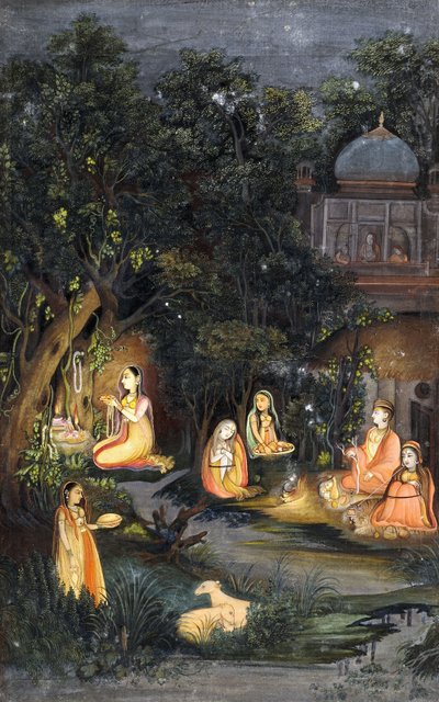 Nattlig gudstjänst och fest, c.1770 av Indian School