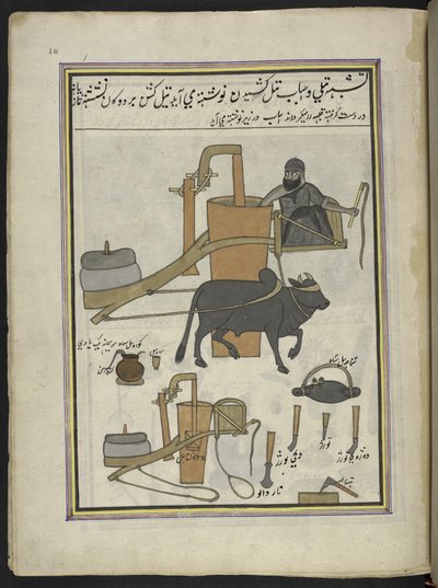 Oljepressare,  86 teckningar inbundna i en volym som visar yrken och yrken i Kashmir, hantverkare visas i arbete med sina redskap och utrustning,  Av en Kashmir-konstnär, troligen i Srinagar, ca 1850-60 (gouache på papper) av Indian School