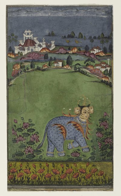 Sida från en astrologisk avhandling, ca 1750 (ogenomskinlig wc på papper) av Indian School