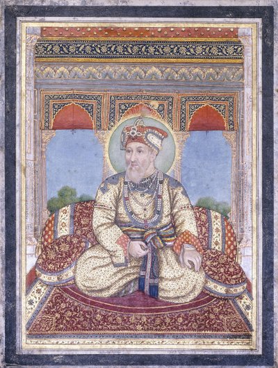 Porträtt av Akbar Shah II, tidigt 1800-tal av Indian School