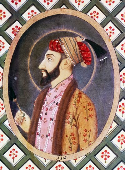Porträtt av Mughal-kejsaren Aurangzeb känd som Alamgir I (1618-1707), härskare över Indien från 1658 till 1717 av Indian School