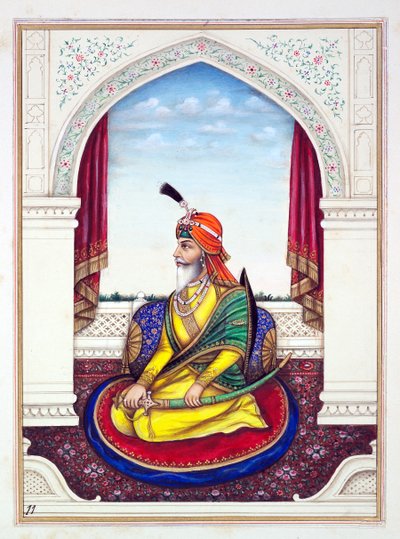 Rajah Chattar Singh, från The Kingdom of the Punjab, its Rulers and Chiefs, volym I, en volym med 27 akvarellstudier av en oidentifierad indisk konstnär, ca 1840 (wc på papper) av Indian School