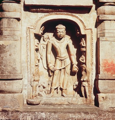 Relief från huvudtemplet på plats III, 320-530 av Indian School