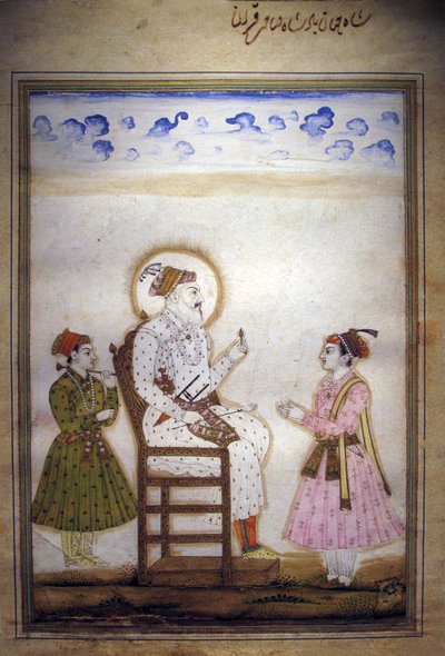 Shah Jahan sittande med skötare av Indian School
