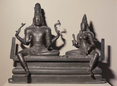 Shiva och Parvati, Chola-dynastin, ca 846 (brons) av Indian School